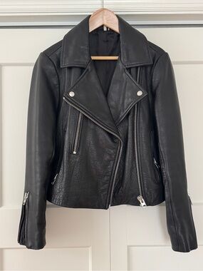 black leather jacket